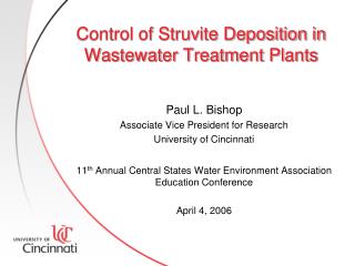 Control of Struvite Deposition in Wastewater Treatment Plants