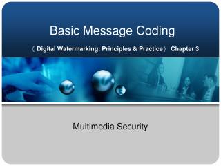 Basic Message Coding 《 Digital Watermarking: Principles &amp; Practice 》 Chapter 3