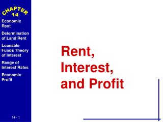 Rent, Interest, and Profit