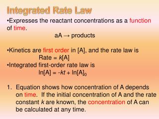 Integrated Rate Law