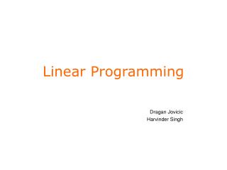 Linear Programming
