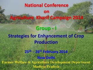 National Conference on Agriculture Kharif Campaign 2014