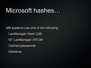 Microsoft hashes…