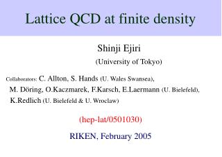 Lattice QCD at finite density