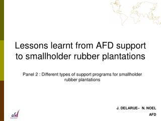 Lessons learnt from AFD support to smallholder rubber plantations