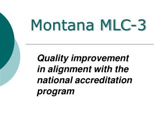 Quality improvement in alignment with the national accreditation program