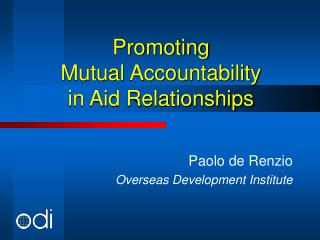 Promoting Mutual Accountability in Aid Relationships