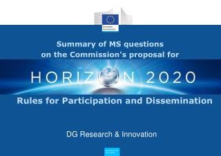 Summary of MS questions on the Commission's proposal for