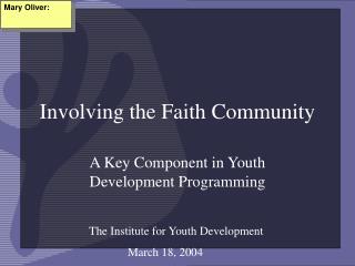 Involving the Faith Community