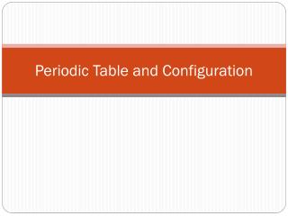 Periodic Table and Configuration