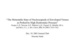 Dec. 19, 2001 Journal Club Nozomi Ando