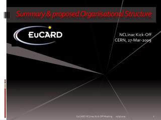 Summary &amp; proposed Organisational Structure