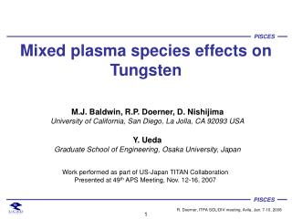 Mixed plasma species effects on Tungsten