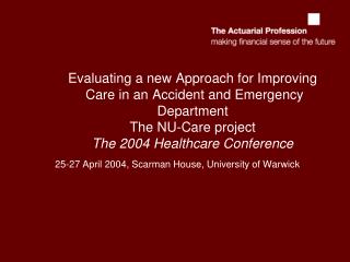 25-27 April 2004, Scarman House, University of Warwick