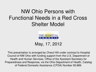 NW Ohio Persons with Functional Needs in a Red Cross Shelter Model