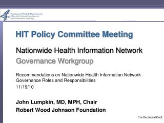 HIT Policy Committee Meeting