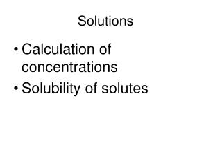 Solutions