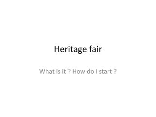 Heritage fair