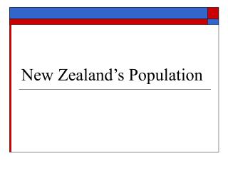 New Zealand’s Population