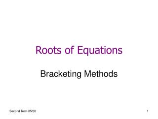 Roots of Equations