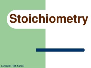 Stoichiometry