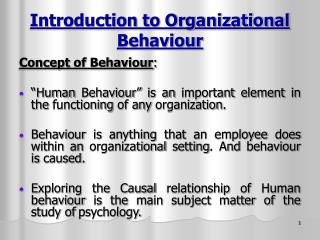 Introduction to Organizational Behaviour