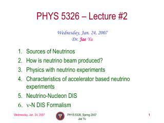 PHYS 5326 – Lecture #2