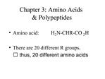Chapter 3: Amino Acids Polypeptides