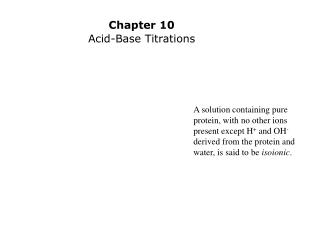 Chapter 10 Acid-Base Titrations