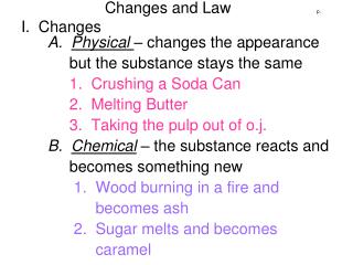 Changes and Law			 p. I. Changes