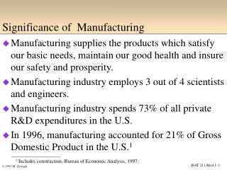 Significance of Manufacturing