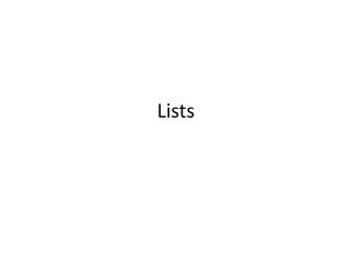 Lists