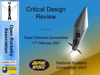 Critical Design Review ….. Royal Ordnance,Summerfield 17 th February 2001