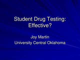 Student Drug Testing: Effective?