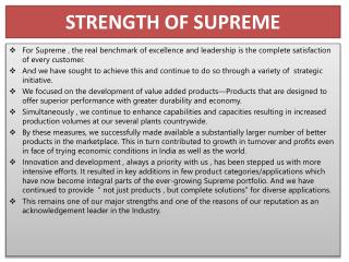 STRENGTH OF SUPREME