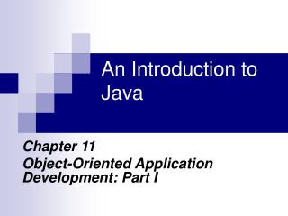 An Introduction to Java