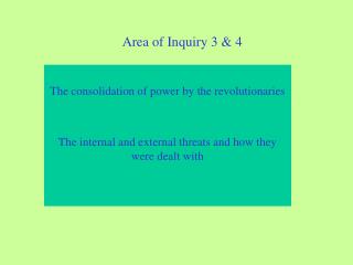 Area of Inquiry 3 &amp; 4