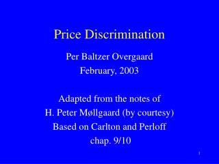 Price Discrimination