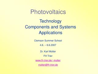 Photovoltaics