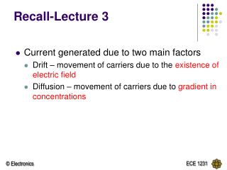 Recall-Lecture 3
