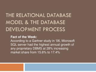 The Relational Database Model &amp; The Database Development Process