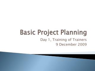 Basic Project Planning