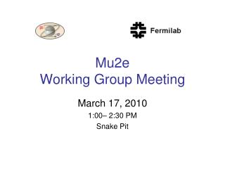 Mu2e Working Group Meeting