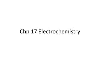 Chp 17 Electrochemistry