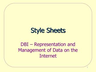 Style Sheets