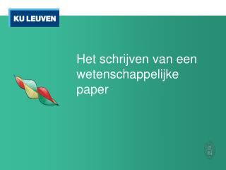 Het schrijven van een wetenschappelijke paper