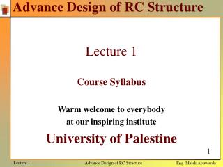 Advance Design of RC Structure