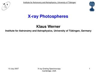 X-ray Photospheres