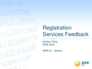 Registration Services Feedback