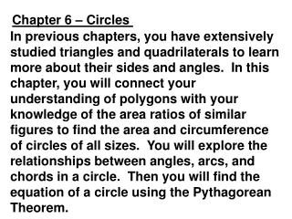 Chapter 6 – Circles